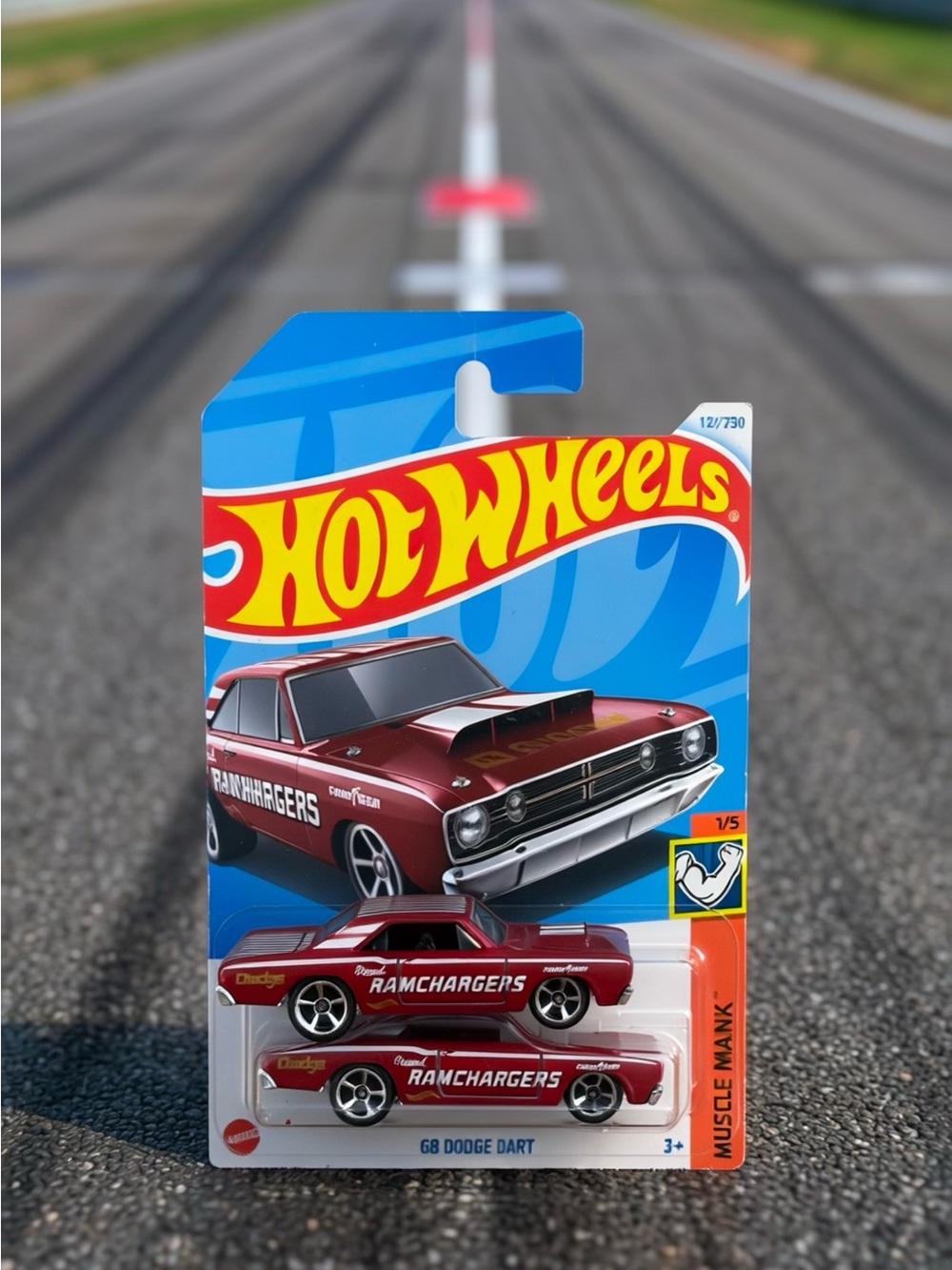 Hot Wheels Maroon ramcharger Die-Cast Muscle Car set